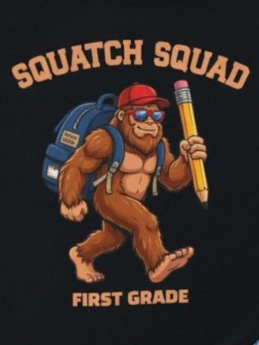 Squatch Squad Personalized Kids Back to School Bigfoot Shirt - Picture 2 of 4